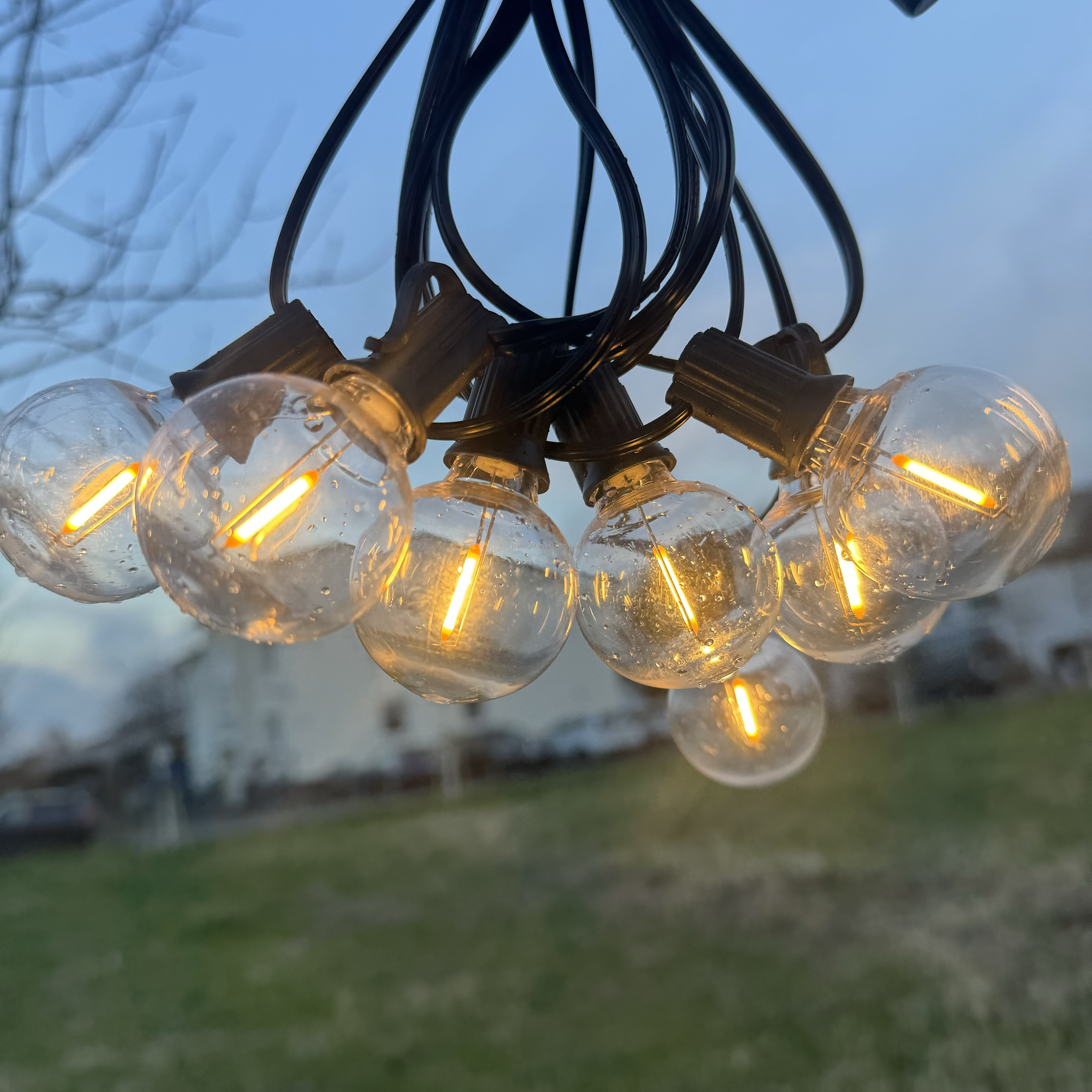 Waterproof Connectable Hanging Light 25ft 50ft globe G40 Outdoor Frosted String Lights for Backyard Porch Umbrella Bistro