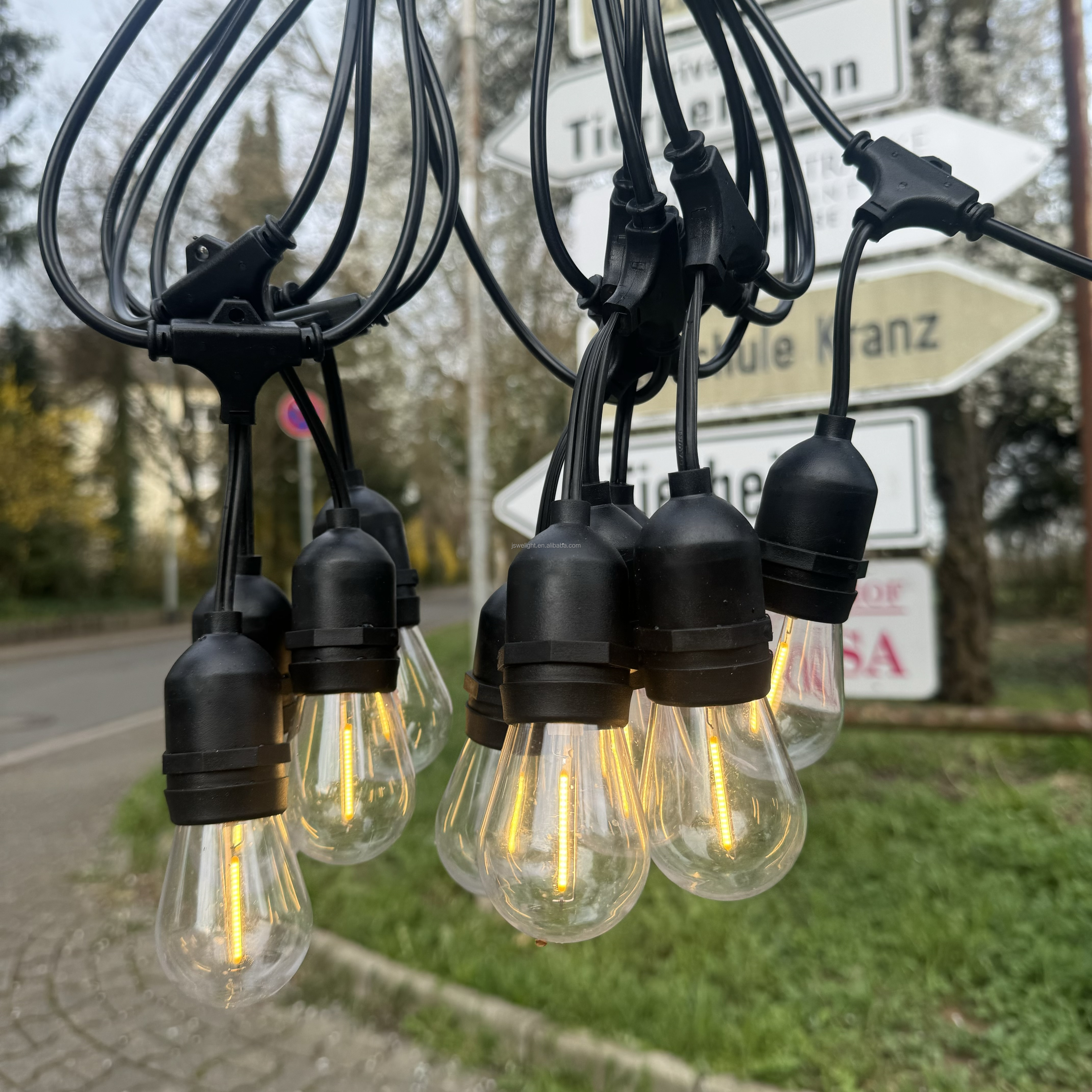 guirnaldas de luces exterior LED Bulb IP65 Waterproof Wedding Porch Patio Garden Outdoor Cafe S14 Festoon String Light