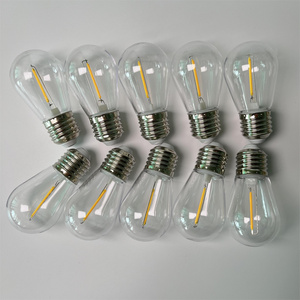 S14 1W Vintage LED Filament Bulb Amber Plastic Edison ST45 Globe Light bulbs 2200K Dimmable Perfect for patio string lights