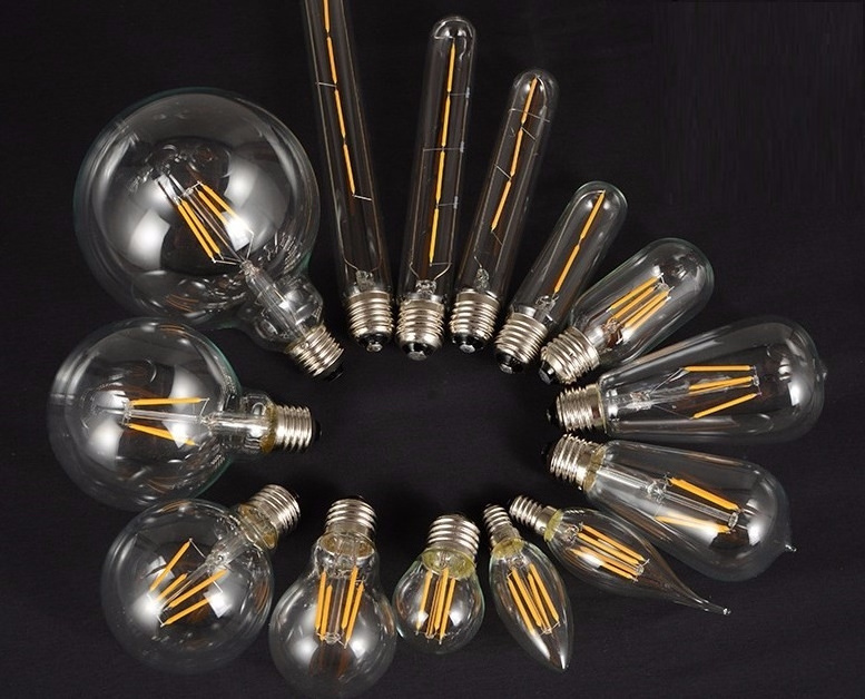 New style amber glass 4watt A60 ST64 G80 G95 G125 4W 6W 8W Antique led edison lamps e27 Light Vintage Bulbs