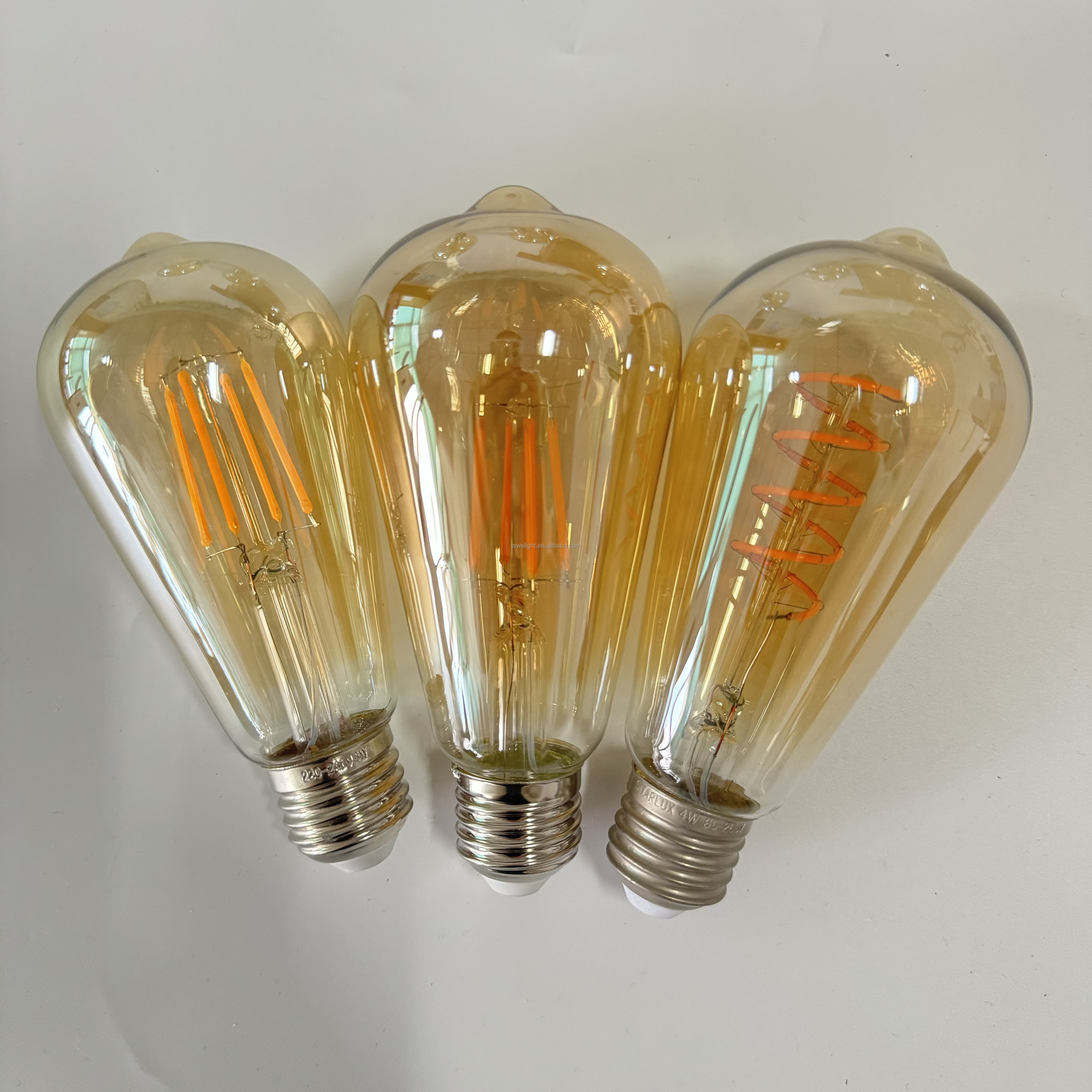 Vintage Edison Filament LED Light Bulb 2W 4W 6W 8W ST64 ST58 A60/A19 T45 G80 G95 G125 B53 C35 T30  E27/B22 Base