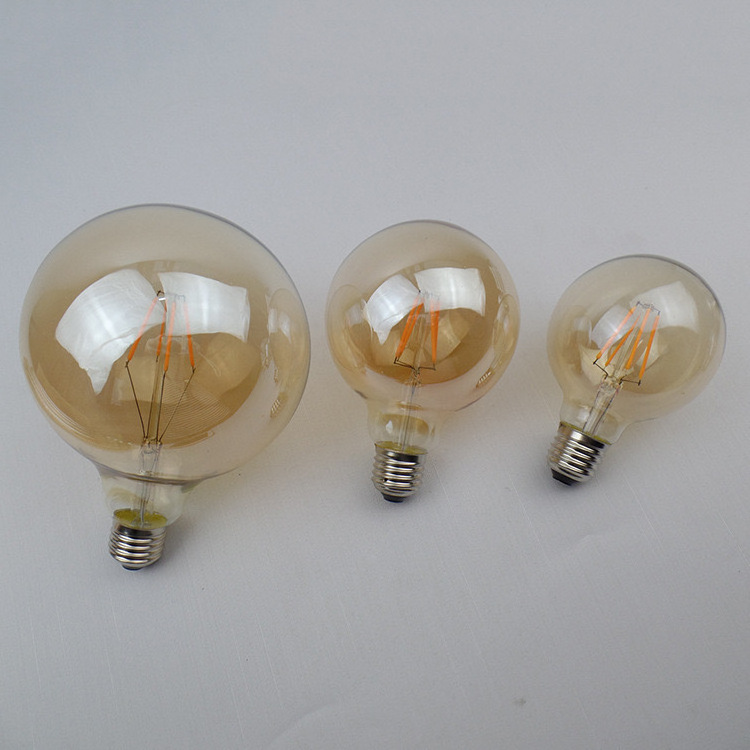 CE approval globe shape Vintage Led Light G80 E27 2W 4W 6W 82 10W DIM Amber Clear Edison LED vintage filament bulb