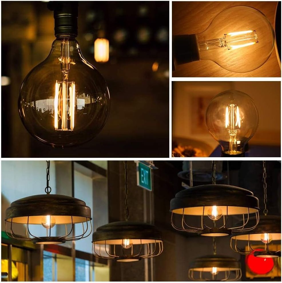 Dimmable LED filament bulb G80 G95 G125 E27 B22 base 2W 3W 4W 6W 8W light with driver for edison ceiling vintage lamp