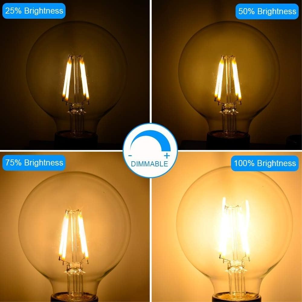 Dimmable LED filament bulb G80 G95 G125 E27 B22 base 2W 3W 4W 6W 8W light with driver for edison ceiling vintage lamp