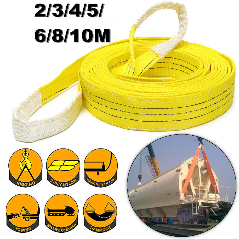 1t 2t 3t 4t 5t 6t 8t 10t 12t Fabric Eslinga Lifting Polyester Flat Web Sling Cargo Binding Belt Webbing Sling Belt