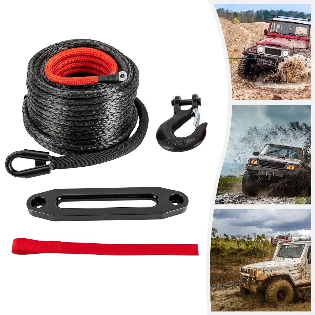 Best Selling Warn 12000Lbs 14Mm 12Mm*30M Atv Cable Uhmwpe Synthetic Winch Rope