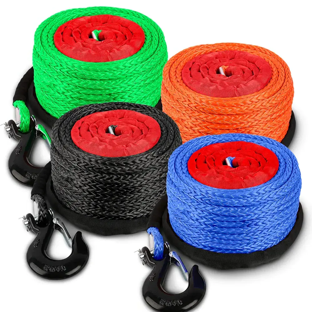 High Quality Strength 1/4 Inch UHMWPE Fiber Braided Manual Towing 12V ATV UTV Synthetic Winch Rope