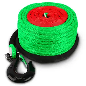 High Quality Strength 1/4 Inch UHMWPE Fiber Braided Manual Towing 12V ATV UTV Synthetic Winch Rope