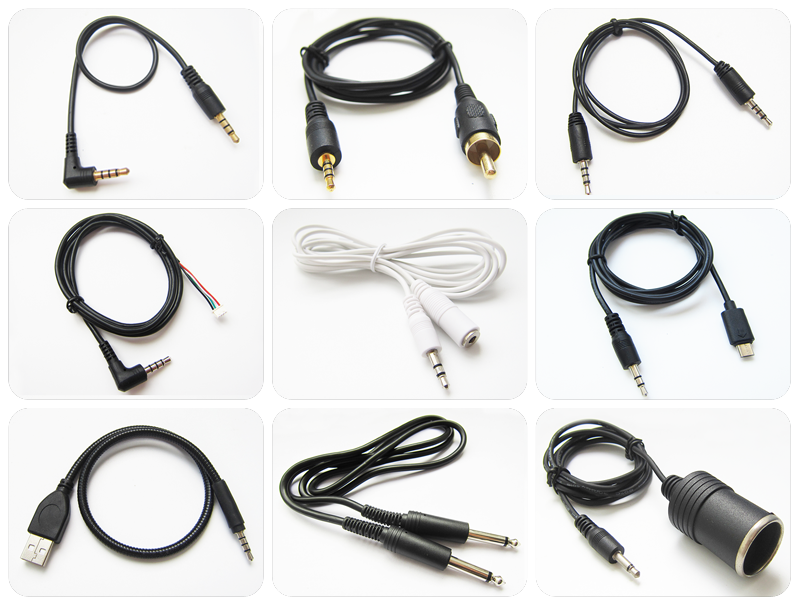 Factory Double Stereo Mono Male Cable 3.5MM Mono Audio Jack Plug Video Cable