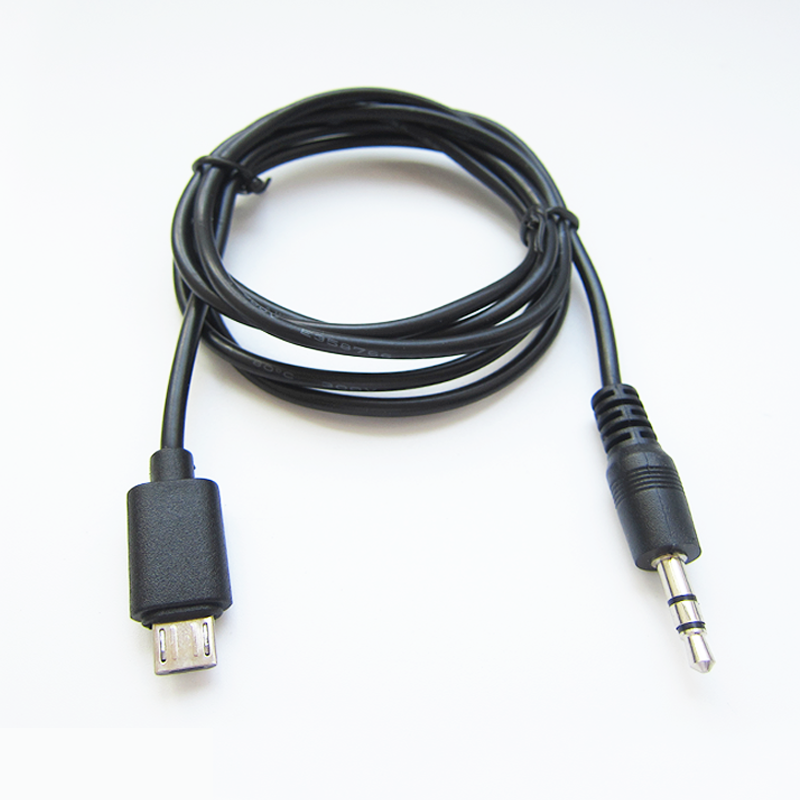 Custom 3.5MM Stereo Jack Plug To Micro-B 5P Usb Audio Adapter Cable