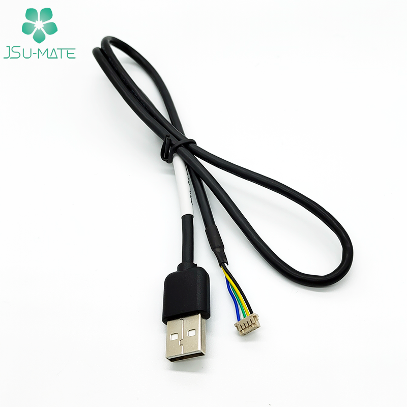 Custom 28AWG USB 2.0 Male Plug To 5Pin Housing 5P Connect Harness Cable PVC TPE USB Cable