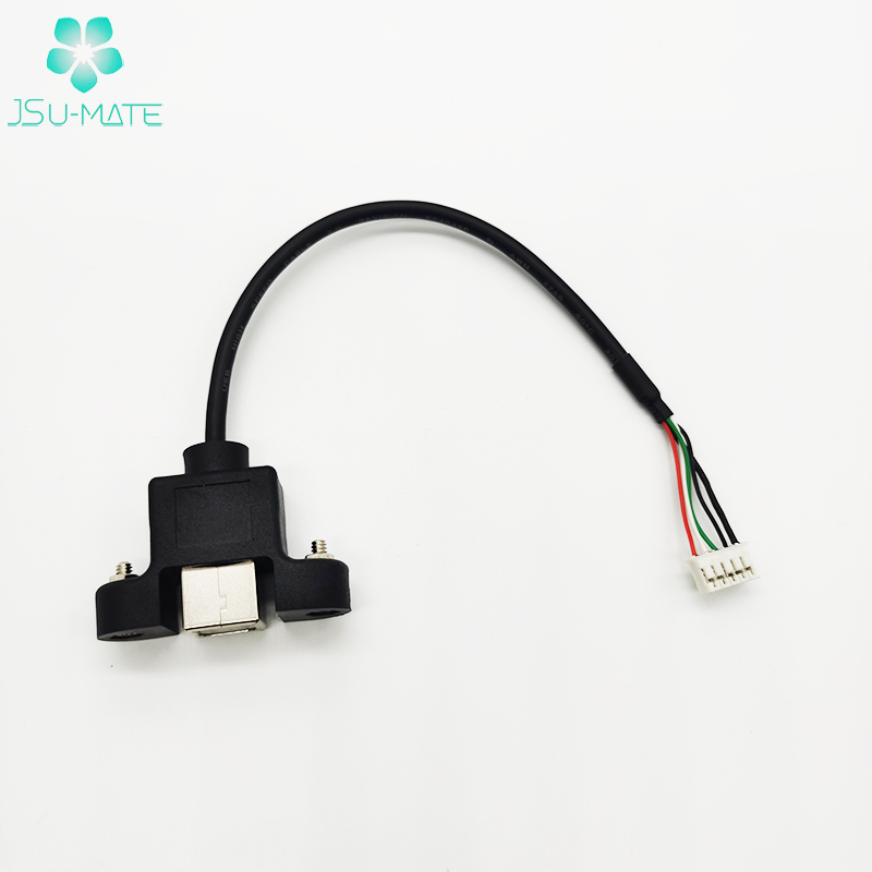 Custom Printer Panel Mount USB B To 5pin Housing Locking Cable USB 2.0 Type B Female Screw Lock Power Cable USB Type B Cable