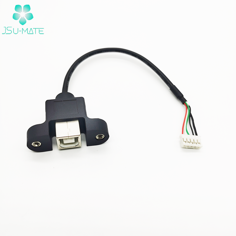 Custom Printer Panel Mount USB B To 5pin Housing Locking Cable USB 2.0 Type B Female Screw Lock Power Cable USB Type B Cable