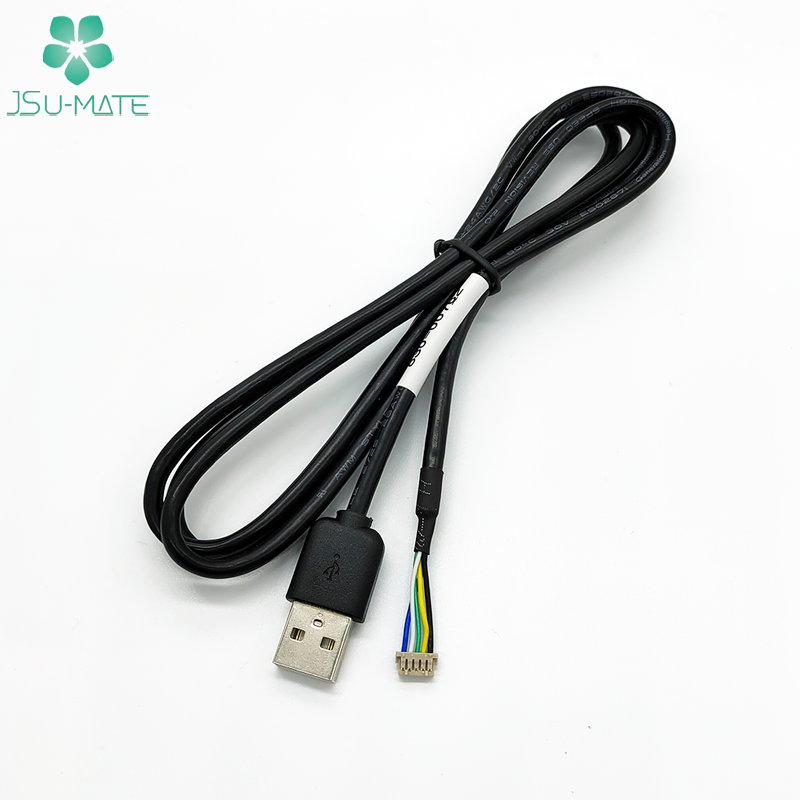 Custom 28AWG USB 2.0 Male Plug To 5Pin Housing 5P Connect Harness Cable PVC TPE USB Cable