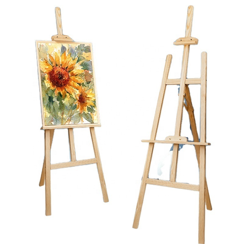 W&K 1.5M/1.75M pine wood art easel for painting artist easel display stand wooden adjustable easel