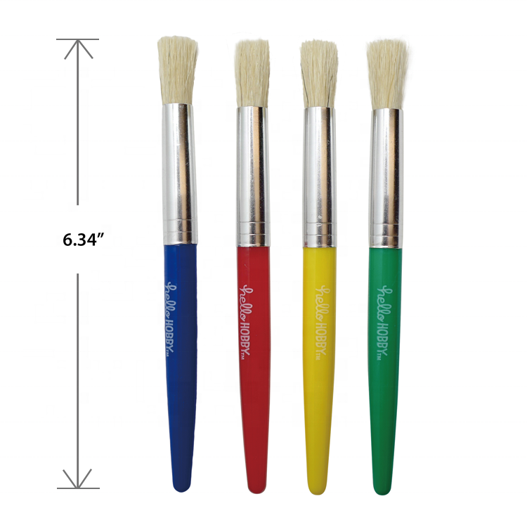 Factory Sale White Hog Bristle Round Head Drawing Small Paint Brush