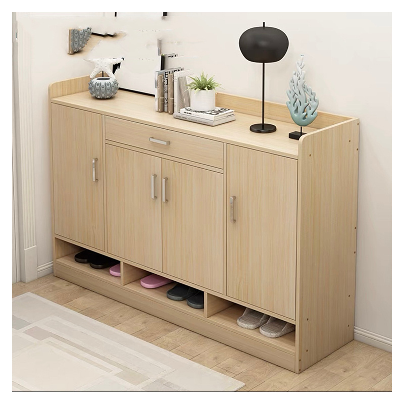 Fast Delivery Modern Style Dark Entryway Hinge Door Long Space Saving Wooden Shoe Rack Cabinet