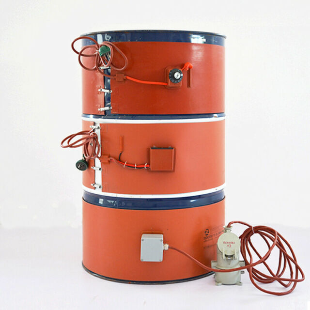 220V 110V 20-200L Silicone Band Drum Heater Taps Blanket Oil Biodiesel Plastic Metal Barrel Gas Tank