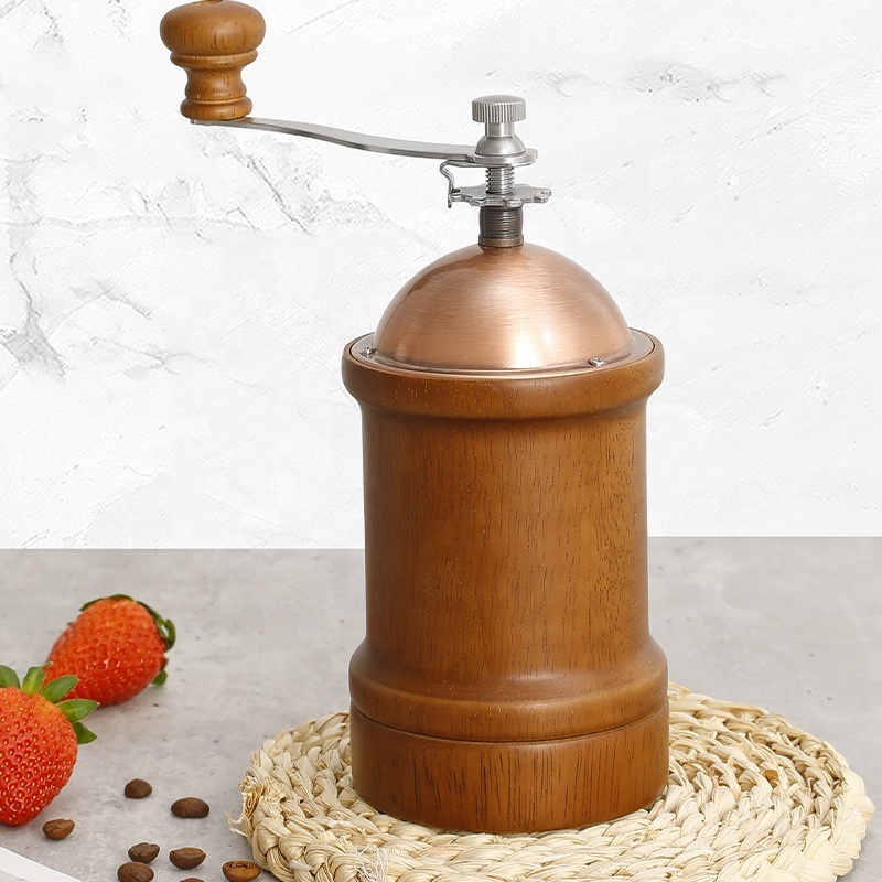 Manual Coffee Bean Grinder Wooden Mill has ss grinder Large Capacity Hand Crank