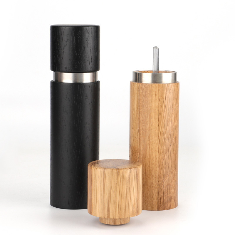 Kitchen tools Manual  wood salt and pepper grinder,White oak+stainless steel salt and pepper mill