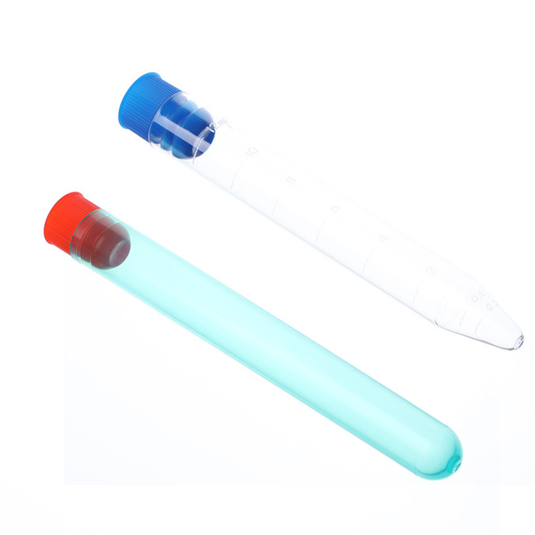 Custom different size food grade plastic test tube with screw cap for packaging