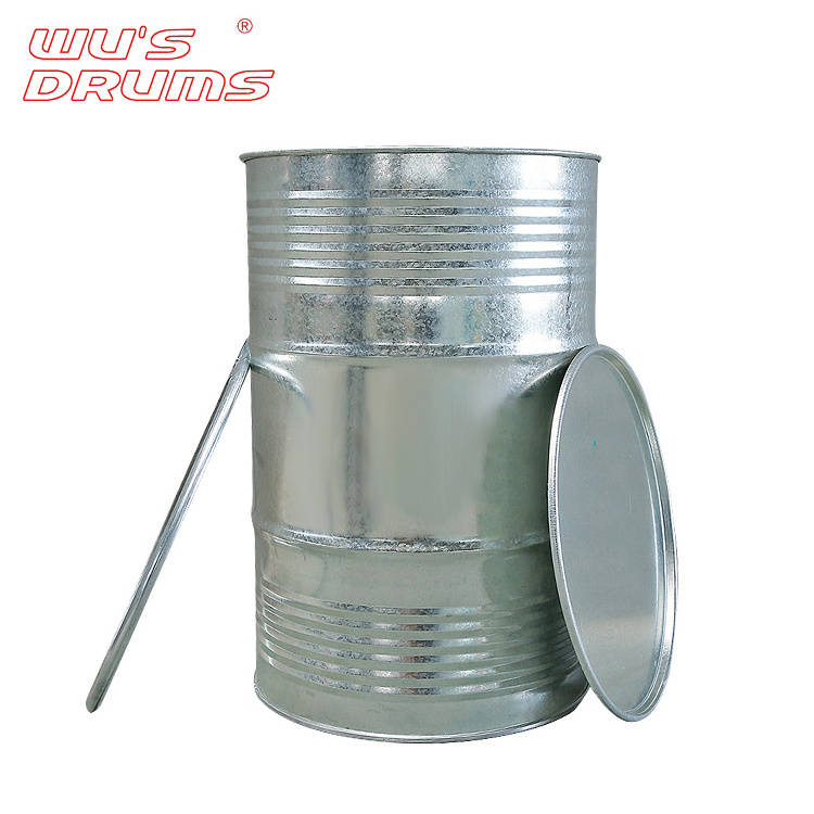 50 Gallon Open Lid Stainless Steel Barrel Drum For Industrial Storage