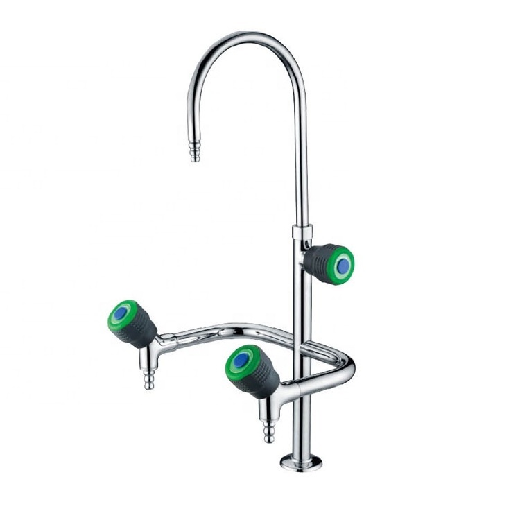 Hot sale Laboratory bench used three way out lab sink tap with solid brass and epoxy powder coated faucet