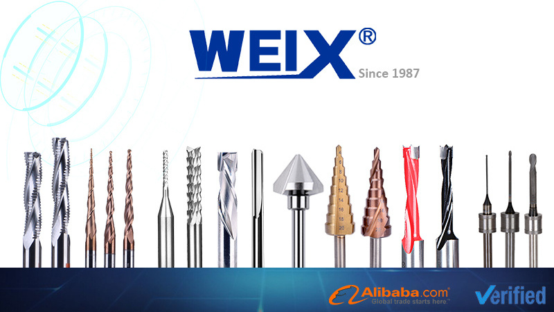 WEIX 4PCS in One Package Tungsten Carbide Woodworking Tools 1/4 Shank Diameter Set CNC Router Bits Milling Cutter for Wood