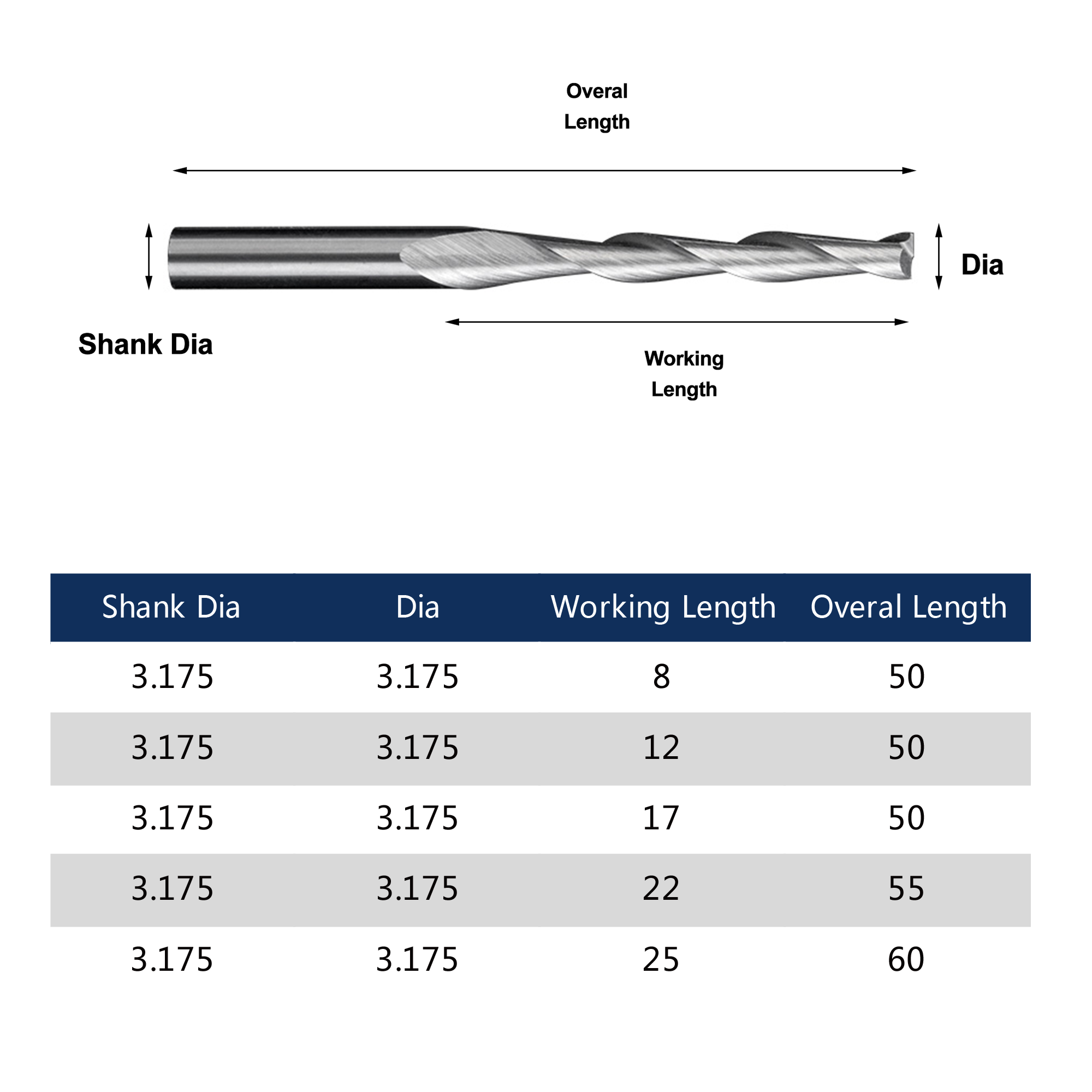 WEIX High quality Weix 2 Flutes spiral Solid Carbide milling cutter CNC router bits for hard  wood