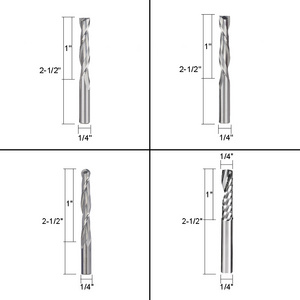 WEIX 4PCS in One Package Tungsten Carbide Woodworking Tools 1/4 Shank Diameter Set CNC Router Bits Milling Cutter for Wood