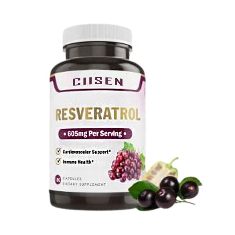 OEM Resveratrol capsule contains grape seeds to nourish and repair skin barrier