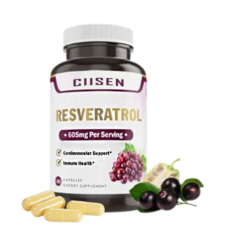 OEM Resveratrol capsule contains grape seeds to nourish and repair skin barrier