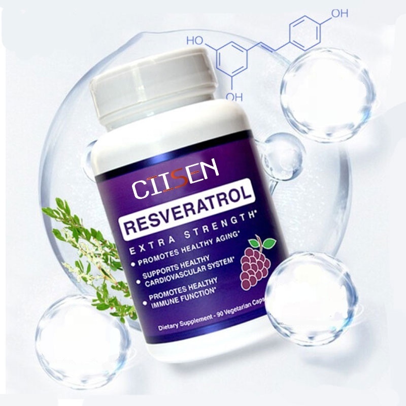 OEM Resveratrol capsule contains grape seeds to nourish and repair skin barrier