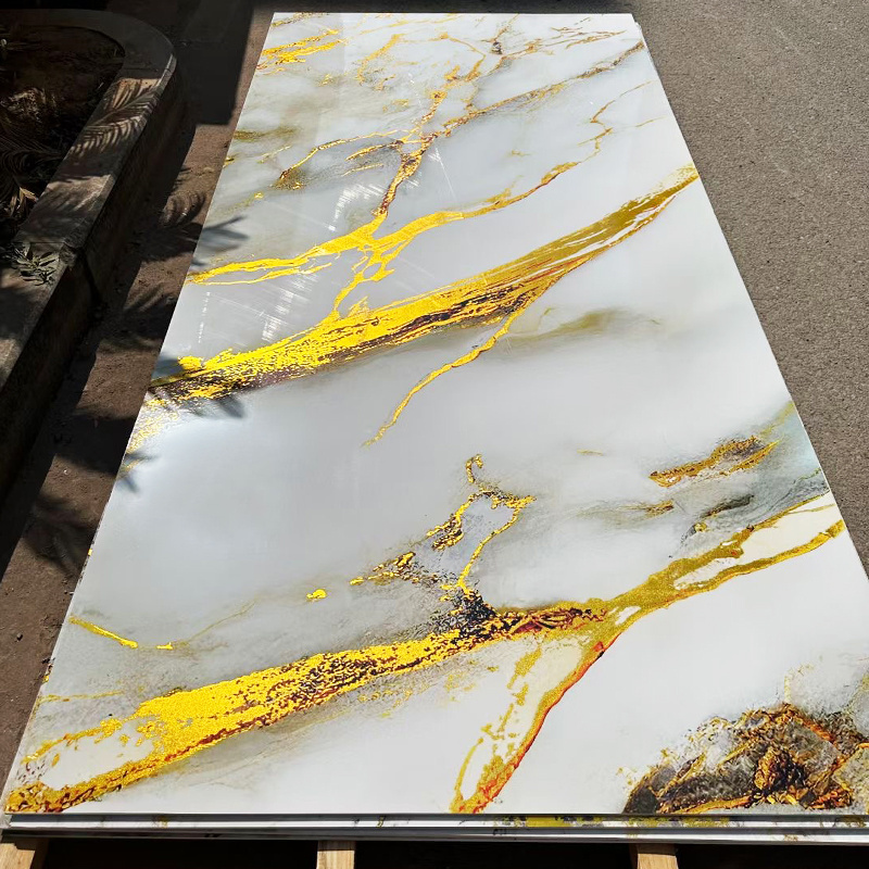 4x8 Hot Sale High Glossy 3-6mm Wall Marble Sheets Waterproof Plastic Marble Alternative Pvc Marble Panels