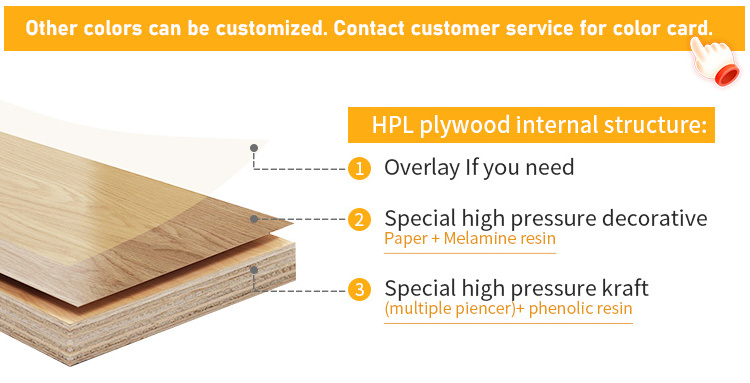 Heat Resistant Fireproof Laminate Compact Hpl Phenolic Resin Board Wood Solid Colors