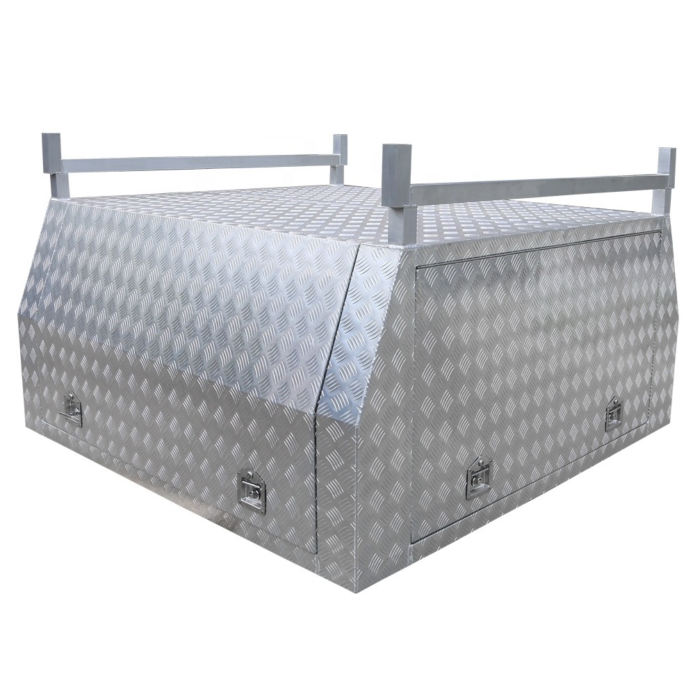 Waterproof Trailer Pickup Aluminum UTE Truck Tool Box Truck Canopy with three doors 1800(L)x1700(W)x860(H)mm