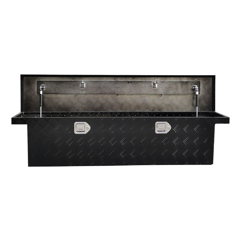 Hot Selling Waterproof Aluminum Pickup Truck Bed and Camper Trailer  Tool Box with Lock Black