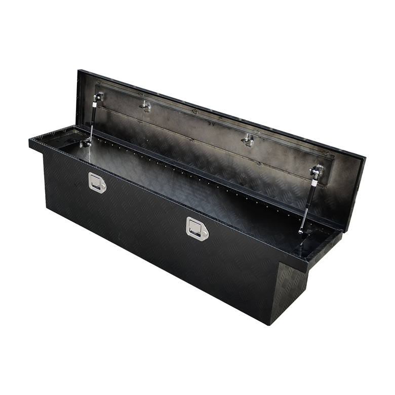 Hot Selling Waterproof Aluminum Pickup Truck Bed and Camper Trailer  Tool Box with Lock Black