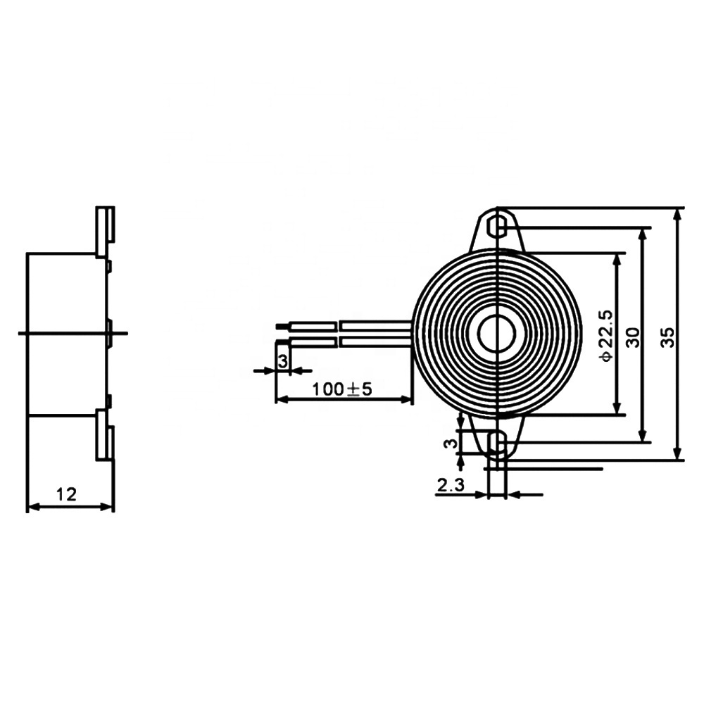 2312 Buzzer DC3-24V High Decibel Warning Alarm Piezo Active Buzzer 23*12M 90dB Continuous Sound Audible Buzzer with 110mm Wire