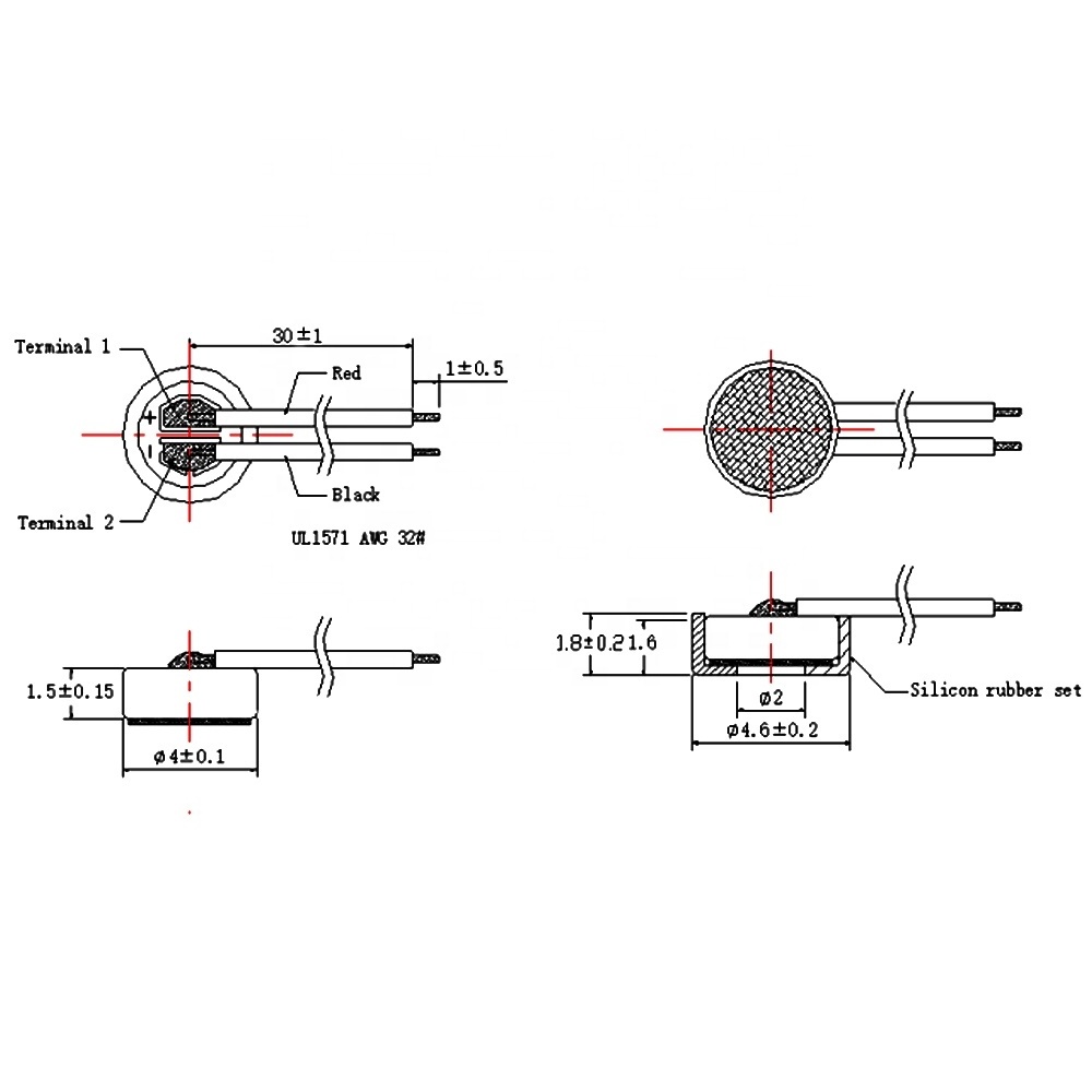 Omni-directional 4015 Microphone Head with Cable 4.0*1.5MM with Line 100MM Microphone for Headset with ON-TIME Delivery