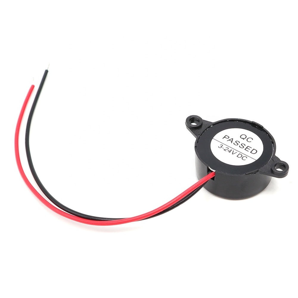 2312 Buzzer DC3-24V High Decibel Warning Alarm Piezo Active Buzzer 23*12M 90dB Continuous Sound Audible Buzzer with 110mm Wire