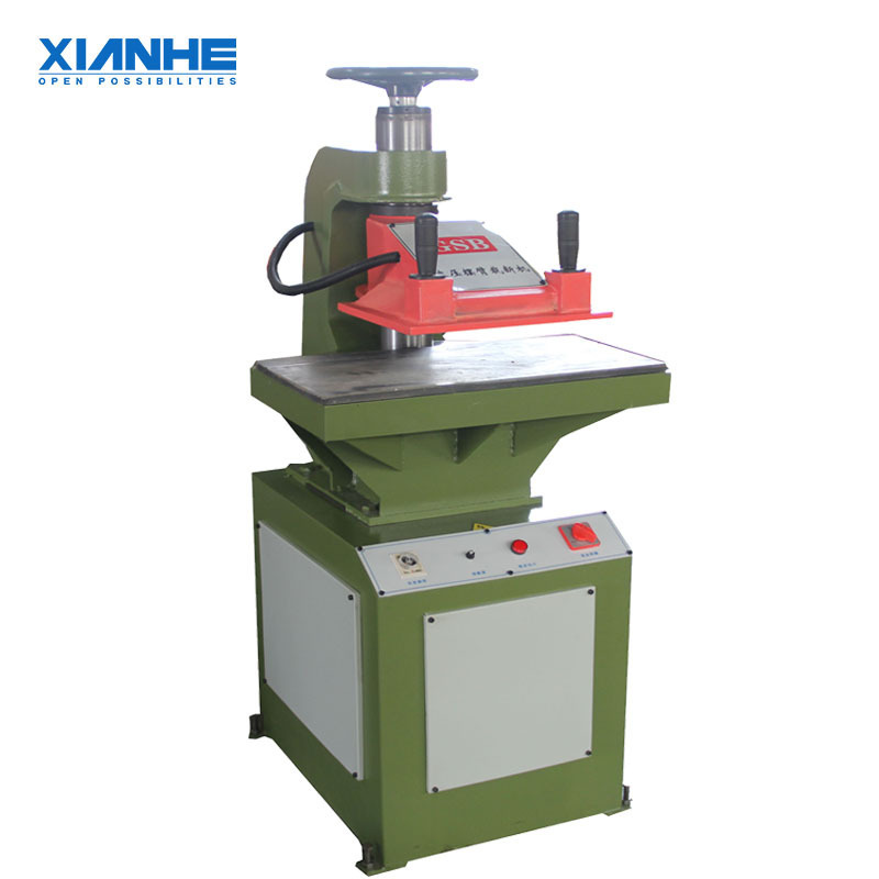 10T China small manual hydraulic swing arm clicker press cutting shoe making machine for slipper cutting