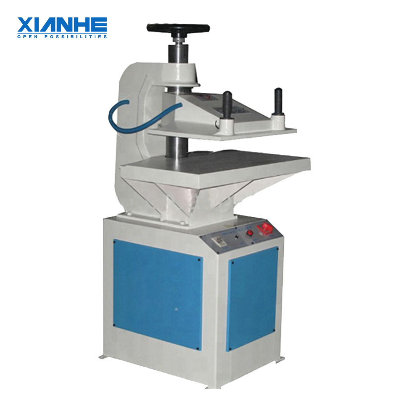 10T China small manual hydraulic swing arm clicker press cutting shoe making machine for slipper cutting