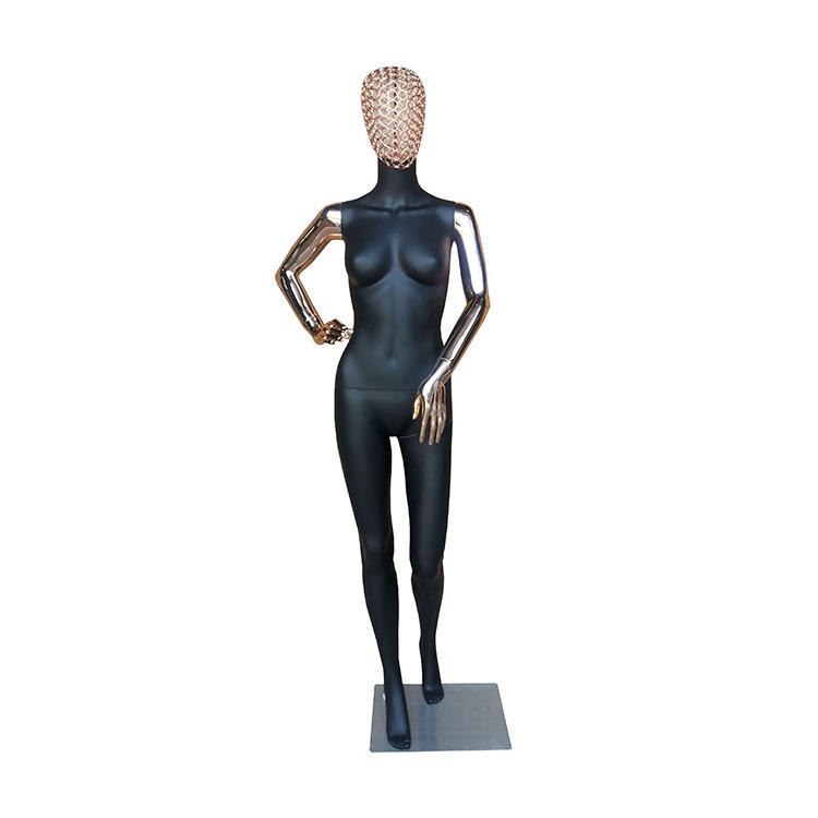 Most Cheap Price Wire Gold Head And Limbs Chromed Female Popular Partial Alien Mannequins