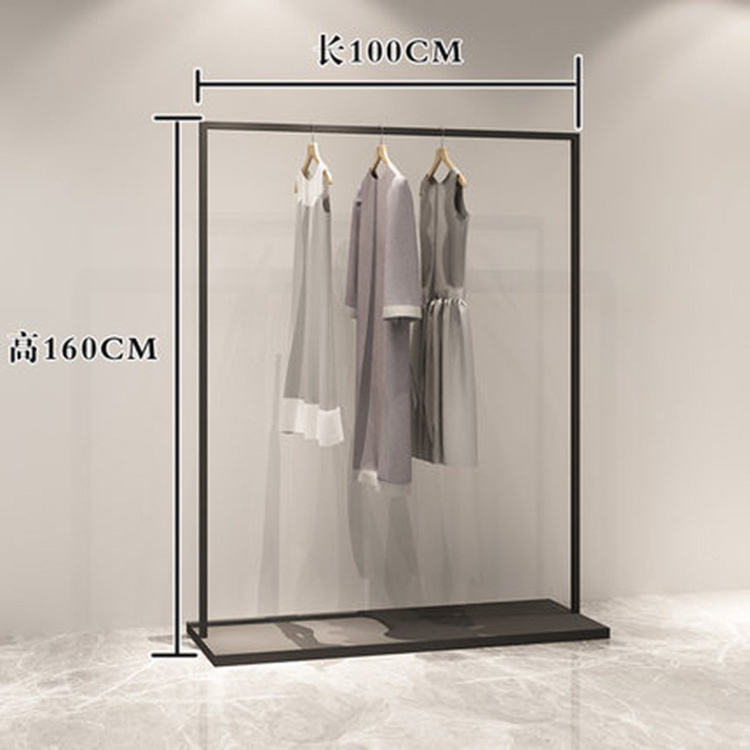 Clothes Store Black Coating Metal Hanging Cloth Display Racks Stand Retail Clothing Rack