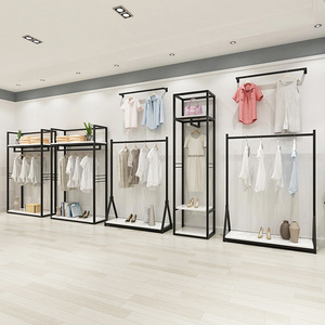 Cheap Women Shop Decoration Boutique Clothing Garments Metal Clothes Hanging Display Racks