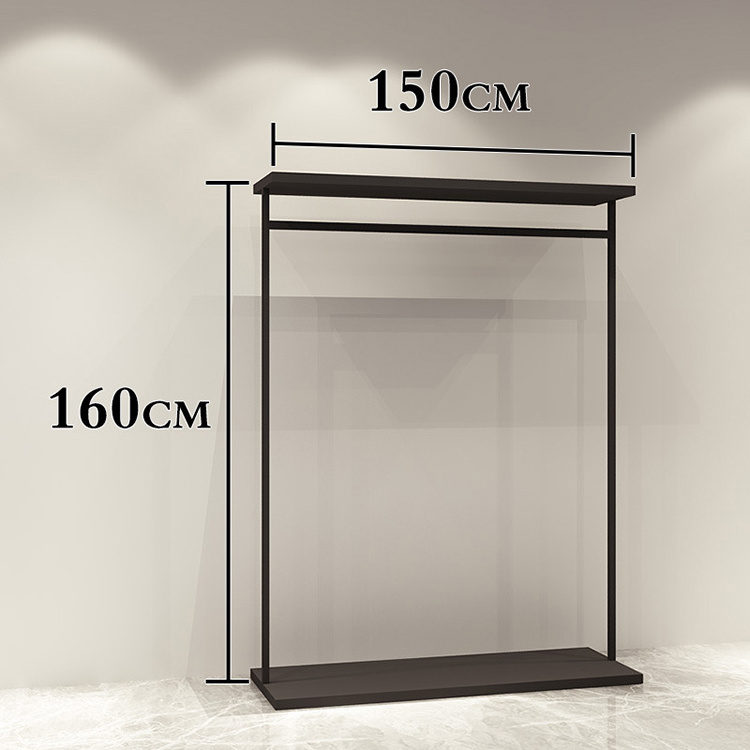 Clothes Store Black Coating Metal Hanging Cloth Display Racks Stand Retail Clothing Rack