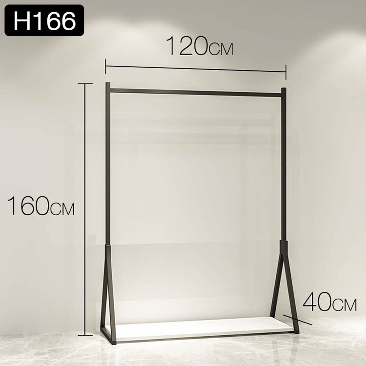 Garment Luxury Hang Hanger Stand Wall Retail Metal Hanging Clothes Display Racks For Shop