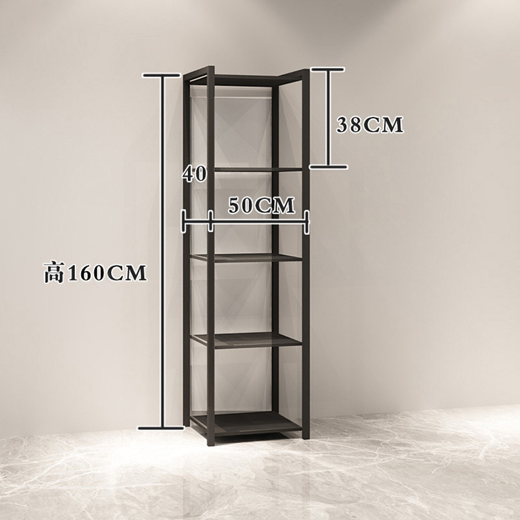 Clothes Store Black Coating Metal Hanging Cloth Display Racks Stand Retail Clothing Rack