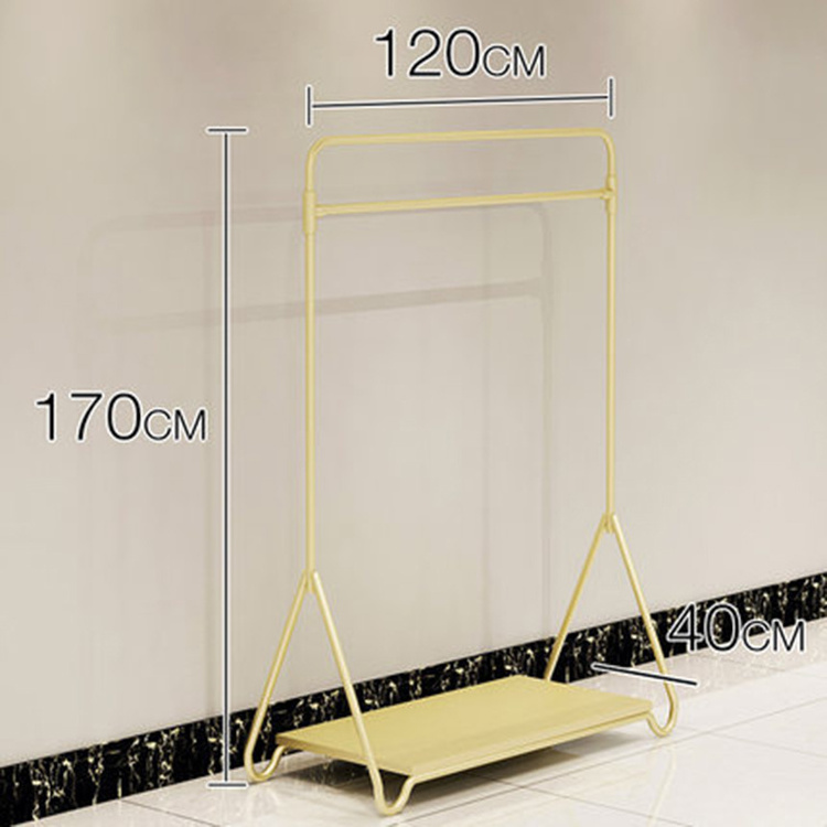 Gold Metal Stainless Steel Store Clothes Baby Shop Clothing Garment Display Rack